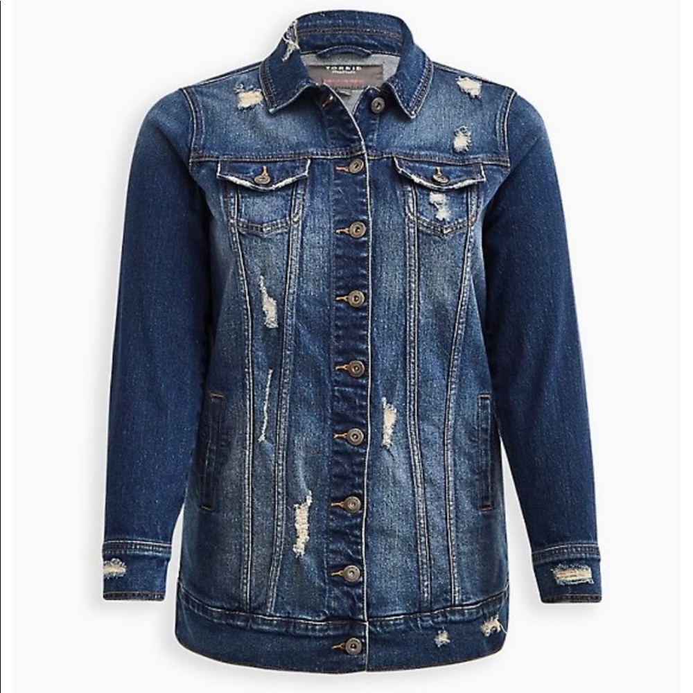 Torrid medium wash Jean jacket in a size 1/14-16.